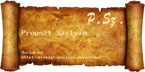 Propszt Szilvia névjegykártya