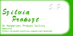 szilvia propszt business card